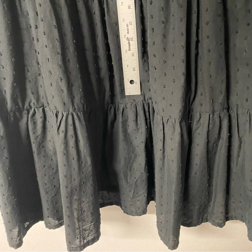 NATALIE MARTIN BLACK Small COTTON LONG SLEEVE TIERED MAXI DRESS Tassel V Neck - Picture 9 of 11